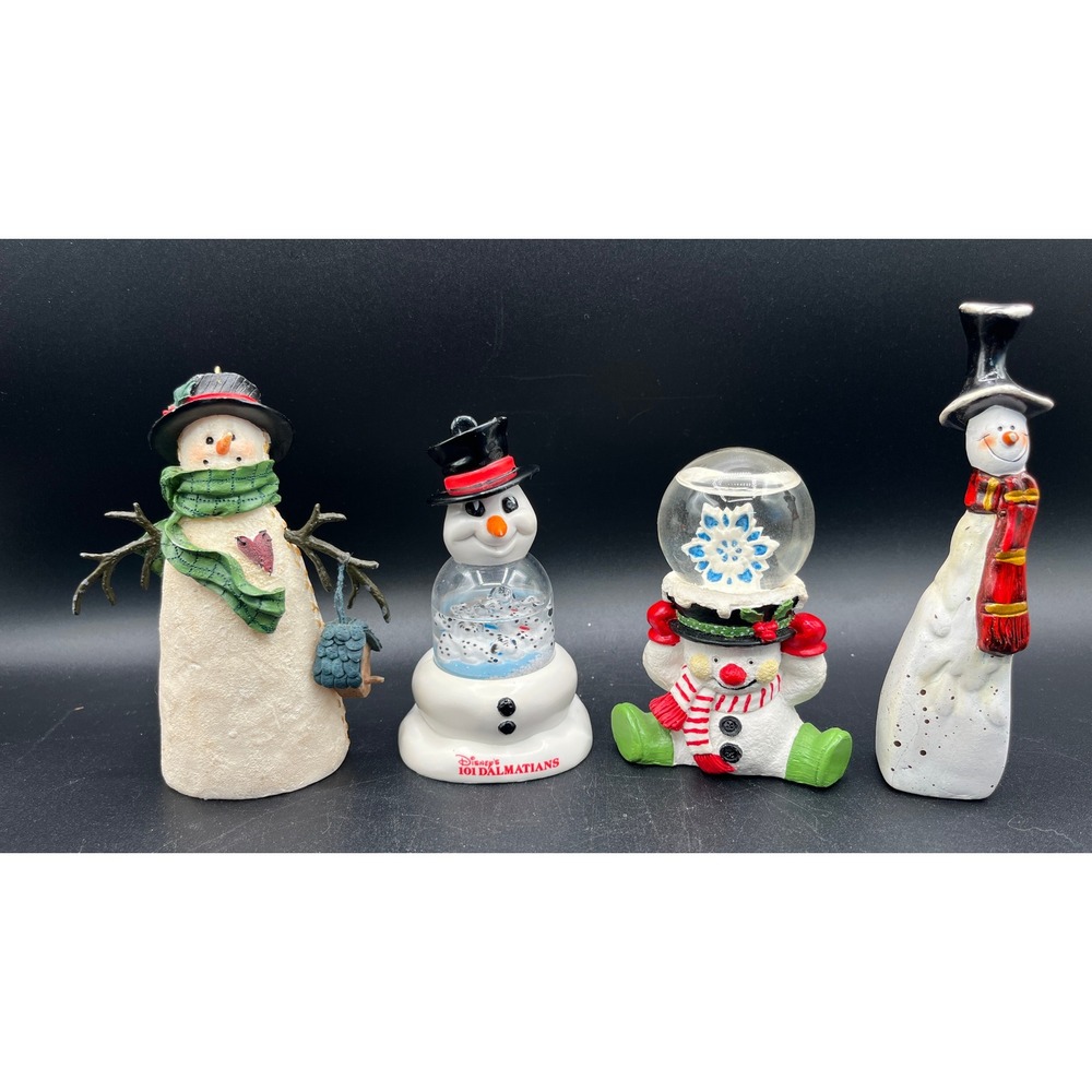 Snowman Figurine Lot of 4 Deb Strain RAZ Disney 101 Dalmatians Snow Globe Decor